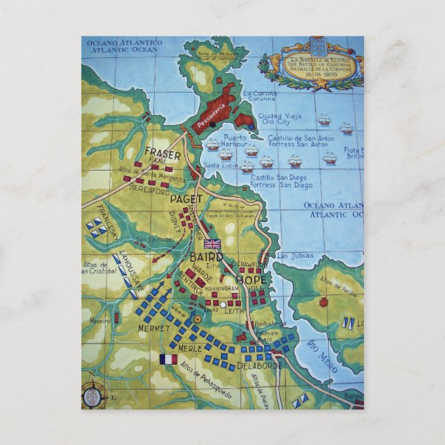 Karte der Schlacht von Corunna (Vorderseite)