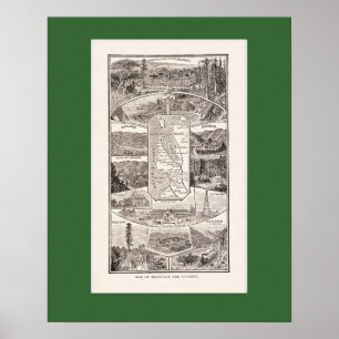Karte der SF Bay Area von 1886 Poster
