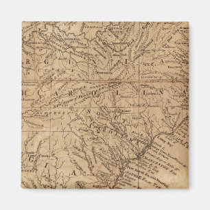 Karte der Staaten Virginia und North Carolina Magnet