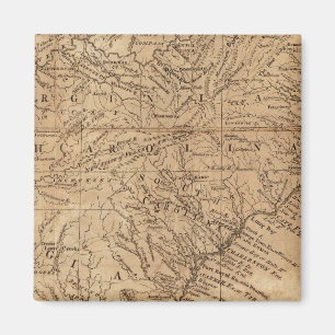 Karte der Staaten von Virginia und North Carolina Magnet