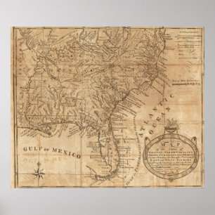 Karte der Staaten von Virginia und von Poster