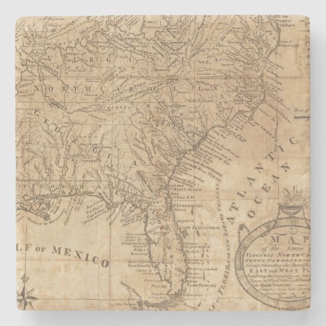 Karte der Staaten von Virginia und von Steinuntersetzer (Vorderseite)