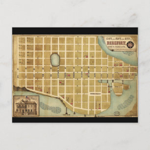 Karte der Stadt Beaufort South Carolina (1860)