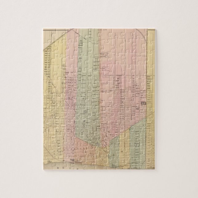 Karte der Stadt Detroit Puzzle (Vertikal)