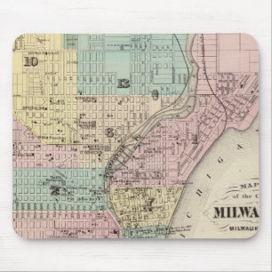 Karte der Stadt Milwaukee, Milwaukee Co Mousepad