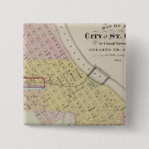 Karte der Stadt St. Cloud, Minnesota Button