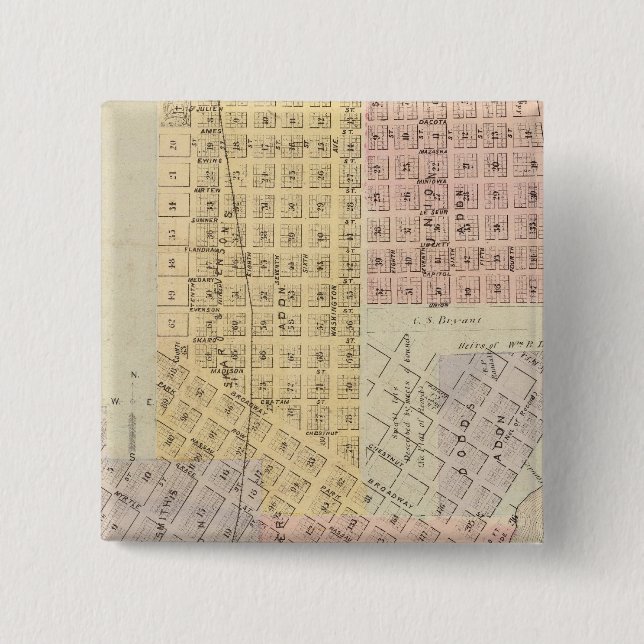 Karte der Stadt St. Peter, Minnesota Button (Vorderseite)