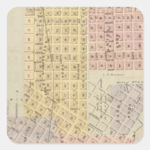 Karte der Stadt St. Peter, Minnesota Quadratischer Aufkleber