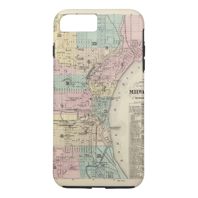 Karte der Stadt von Milwaukee, Milwaukee Co Case-Mate iPhone Hülle (Rückseite)