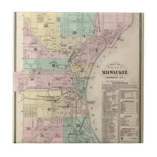 Karte der Stadt von Milwaukee, Milwaukee Co Fliese