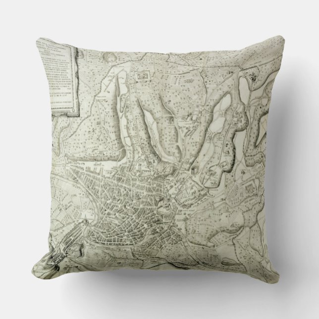 Karte der Stadt von Rom, graviert vom Künstler, 1 Kissen (Vorderseite)