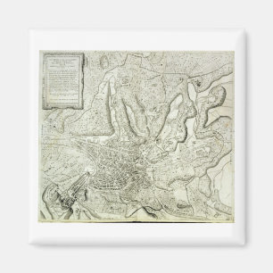 Karte der Stadt von Rom, graviert vom Künstler, 1 Magnet