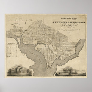 Karte der Stadt Washington D.C. (1820) Poster