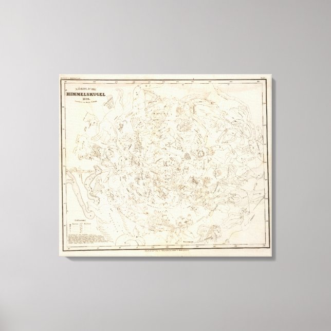 Karte der Sternbilder Leinwanddruck (Vorderseite)