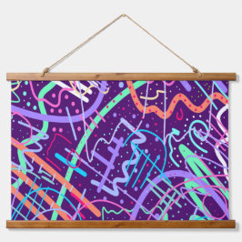 Karte der Sterne Wandteppich Mit Holzrahmen