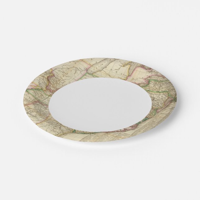 Karte der Straßen, Kanäle und Dampfboote Pappteller (Schrägansicht)