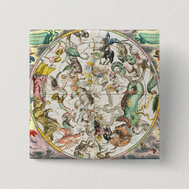 Karte der südlichen Hemisphäre, 'vom Celestia Button (Vorderseite)