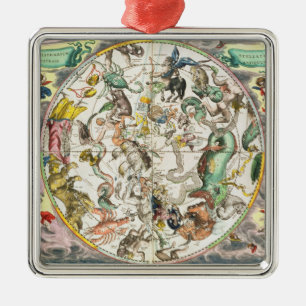 Karte der südlichen Hemisphäre, 'vom Celestia Ornament Aus Metall