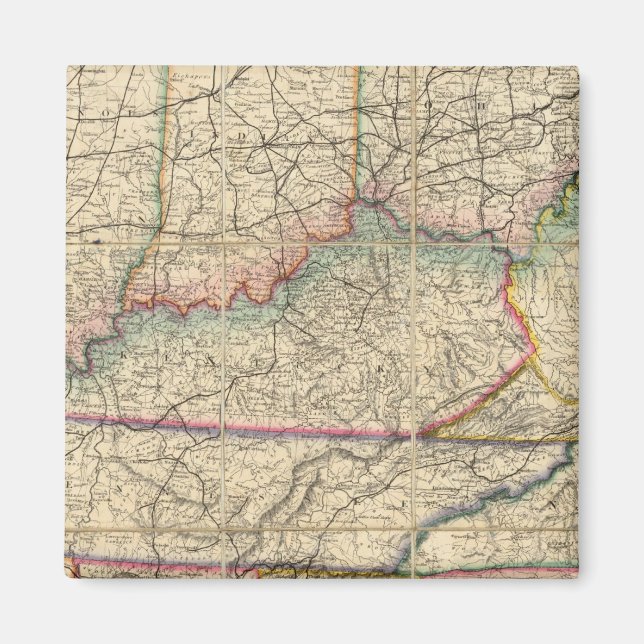 Karte der südlichen Staaten Amerikas Magnet (Vorne)