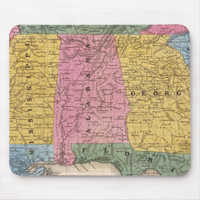 Karte der südlichen Staaten Mousepad (Vorne)
