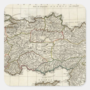 Karte der Türkei Quadratischer Aufkleber