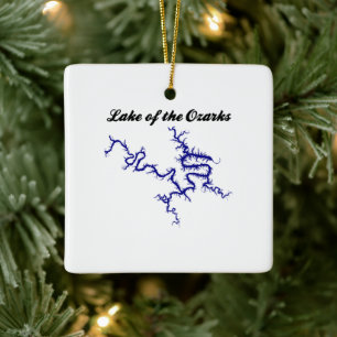 Karte der Uferlinie des Lake of the Ozarks Missour Keramikornament