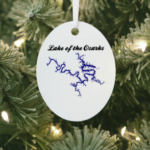 Karte der Uferlinie des Lake of the Ozarks Missour Ornament Aus Metall