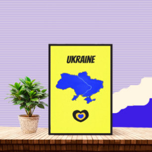 Karte der Ukraine Leinwanddruck