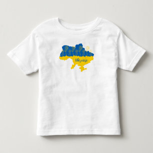 Karte der Ukraine mit Sonnenblumen und ukrainische Kleinkind T-shirt