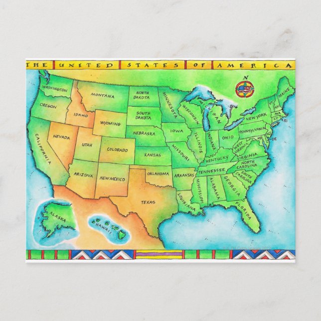 Karte der USA (Vorderseite)