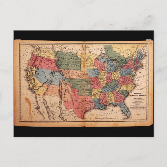 Karte der USA 1853 (Vorderseite)