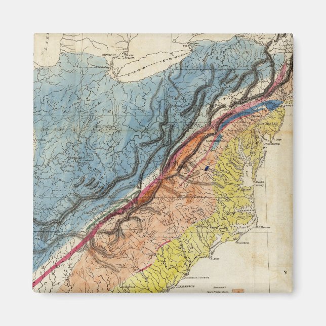 Karte der USA 3 Magnet (Vorne)