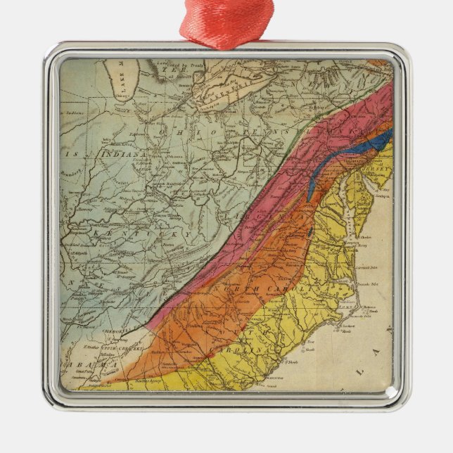 Karte der USA 4 Silbernes Ornament (Vorne)
