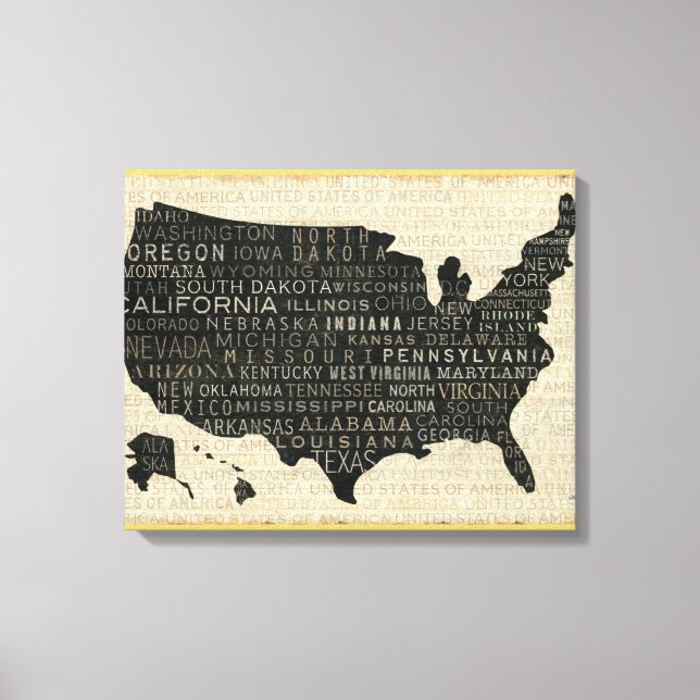 Karte der USA Leinwanddruck (Vorderseite)