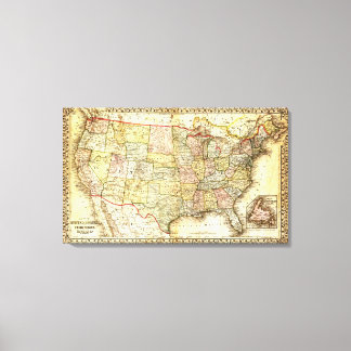 Karte der USA Leinwanddruck