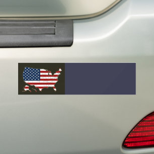 Karte der USA mit amerikanischer Flagge Autoaufkleber
