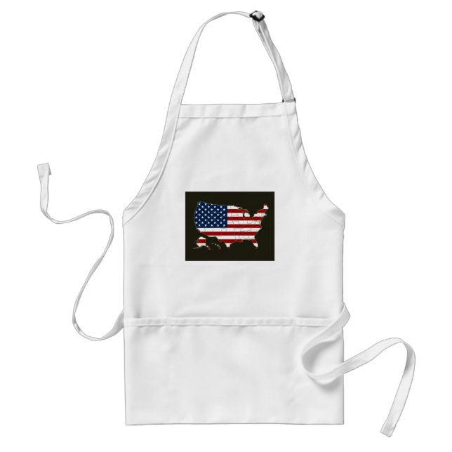 Karte der USA mit amerikanischer Flagge Schürze (Vorne)