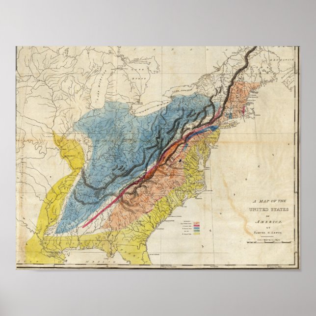 Karte der USA Poster (Vorne)