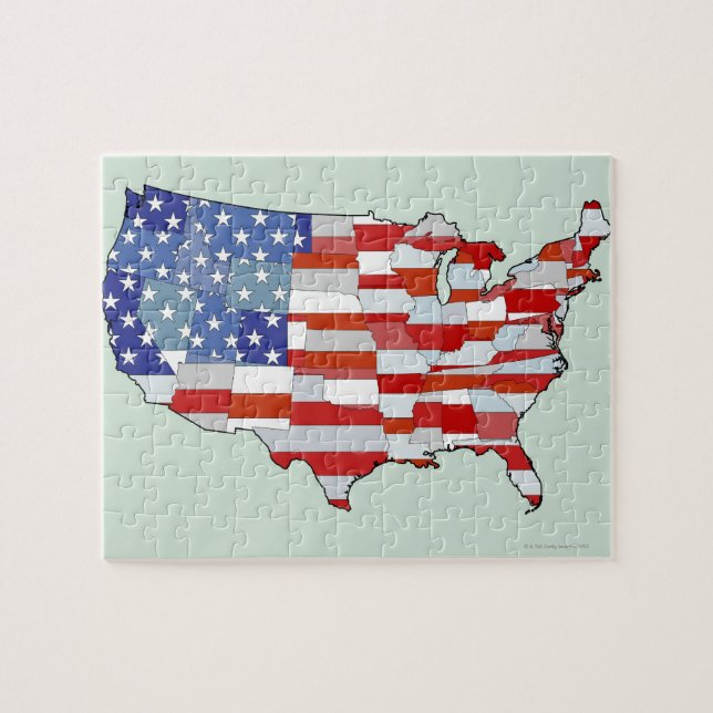 Karte der USA Puzzle (Horizontal)