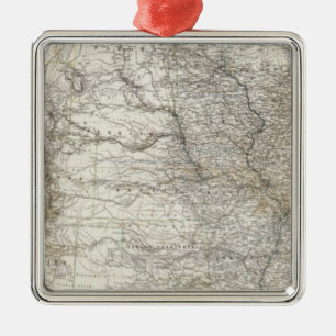 Karte der USA Silbernes Ornament