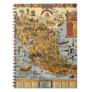 Karte der Vereinigten Mexikanischen Staaten Notizblock