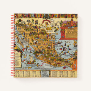 Karte der Vereinigten Mexikanischen Staaten Notizbuch