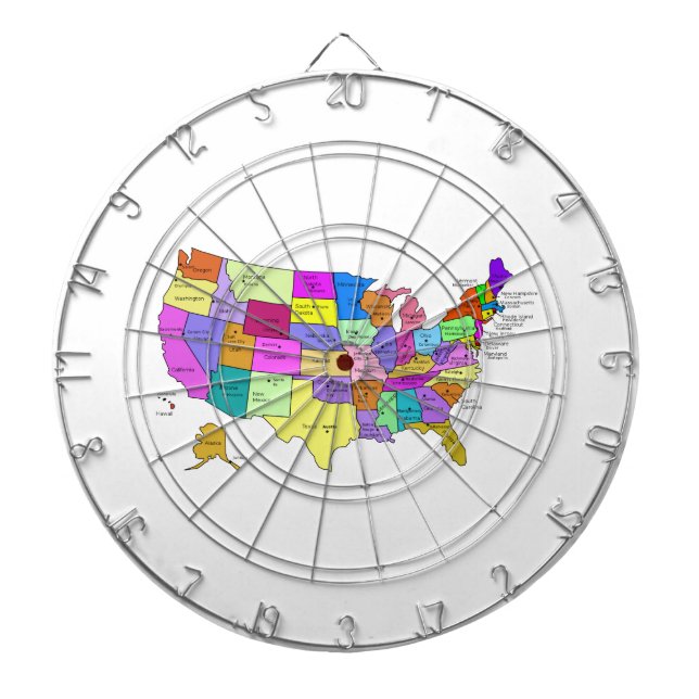 Karte der Vereinigten Staaten Dartscheibe (vorne)