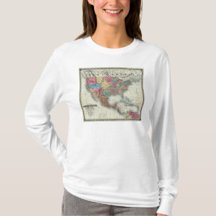 Karte der Vereinigten Staaten, Kanada, Mexiko T-Shirt