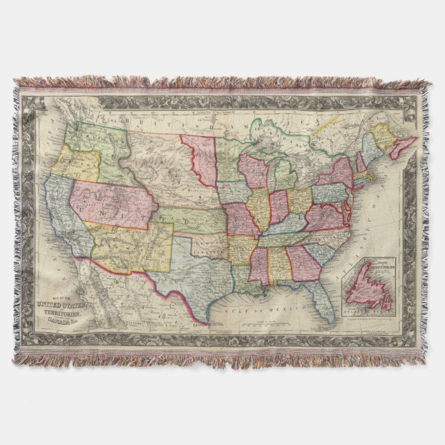 Karte der Vereinigten Staaten und der Gebiete Decke (Vorderseite)