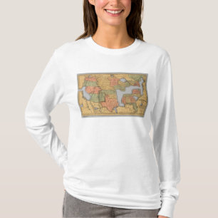 Karte der Vereinigten Staaten und des Kanadas T-Shirt