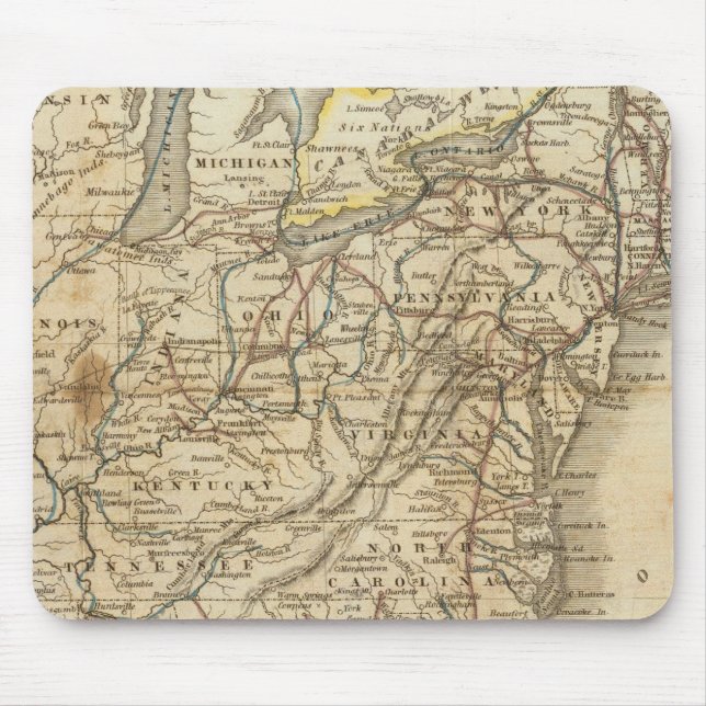 Karte der Vereinten Staaten 3 Mousepad (Vorne)