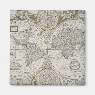 Karte der Welt   1676 Magnet