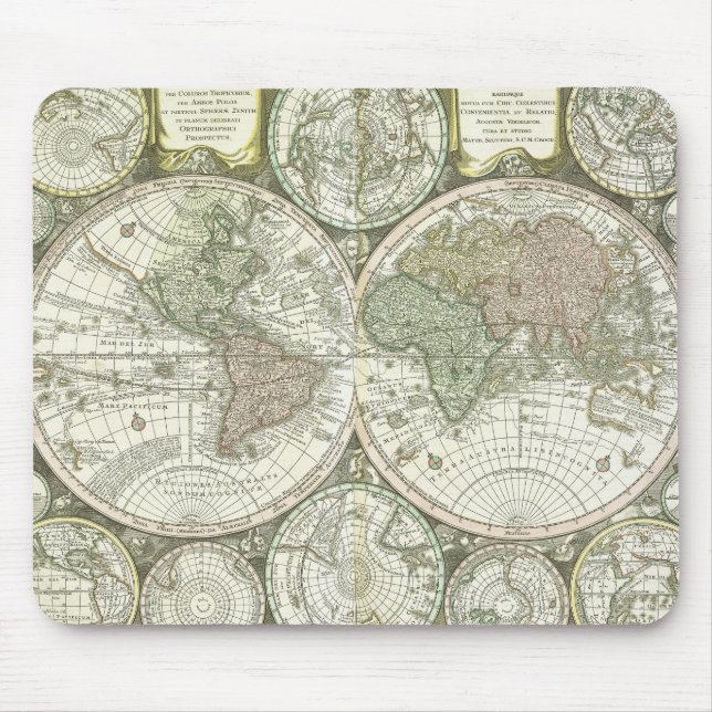 Karte der Welt | 1744 Mousepad (Vorne)