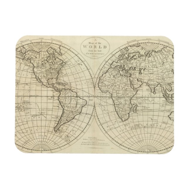 Karte der Welt 2 2 Magnet (Horizontal)